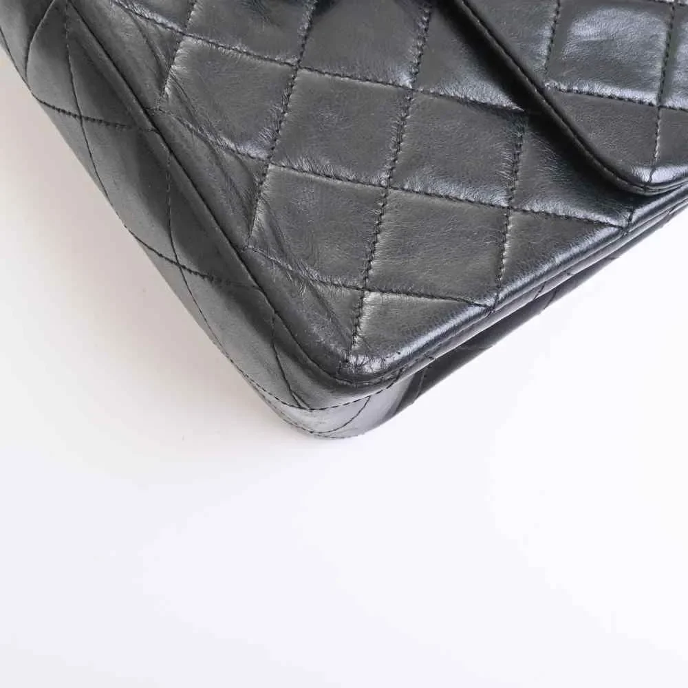 Chanel Lambskin Matelasse Here Mark Chain Shoulder Bag Black